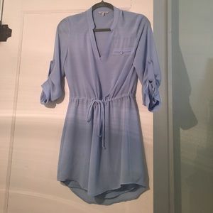 Naked Zebra Tie Waist Light Blue Dress Size Small