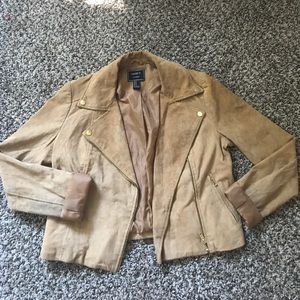 Camel Suede Blazer Jacket
