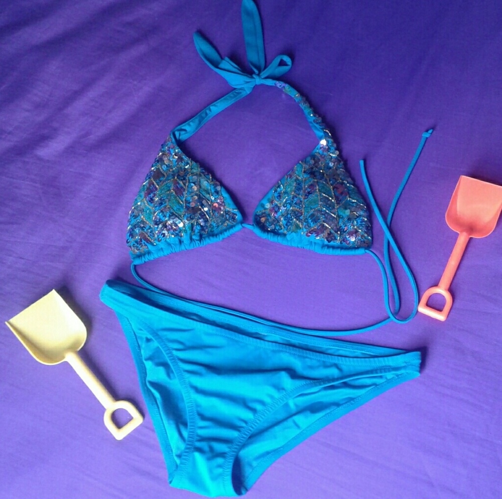 Victoria's Secret Teal sequined bikini