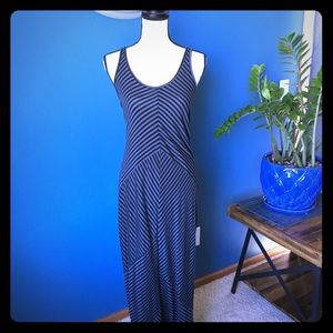 Black & Gray Stripe Summer Maxi Dress