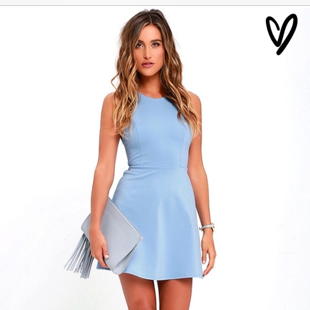 Lulus Periwinkle Skater Dress
