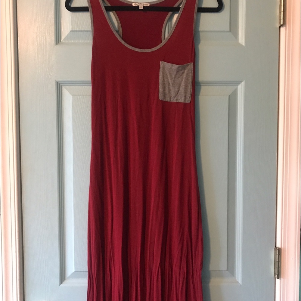 Charlotte Russe Red Maxi Sundress with pocket - Picture 2 of 2