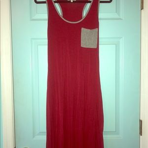Charlotte Russe Red Maxi Sundress with pocket