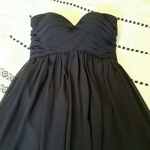 Bill Levkoff navy blue chiffon dress