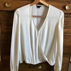 Elegant silk cream Theory blouse