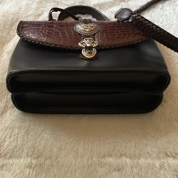 Black w/Brown Reptile Top & Silver hardware Purse - Picture 3 of 9