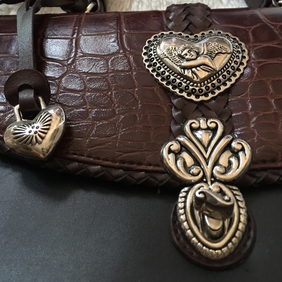 Black w/Brown Reptile Top & Silver hardware Purse - Picture 6 of 9