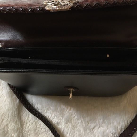 Black w/Brown Reptile Top & Silver hardware Purse - Picture 7 of 9