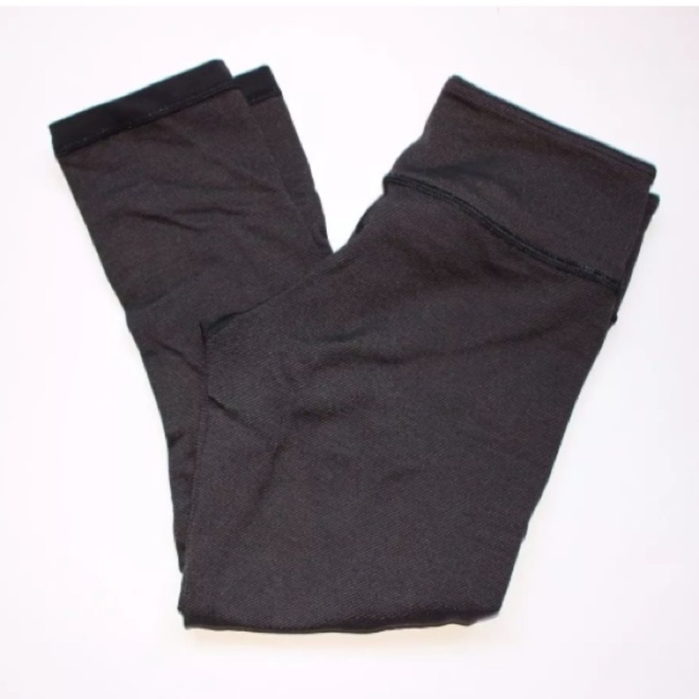 Lululemon Leggings Striped Black Crop Reversible 4
