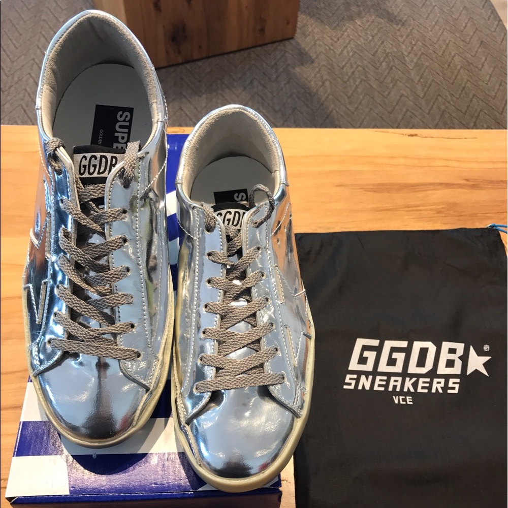Golden Goose Silver Metal Superstar Sneakers