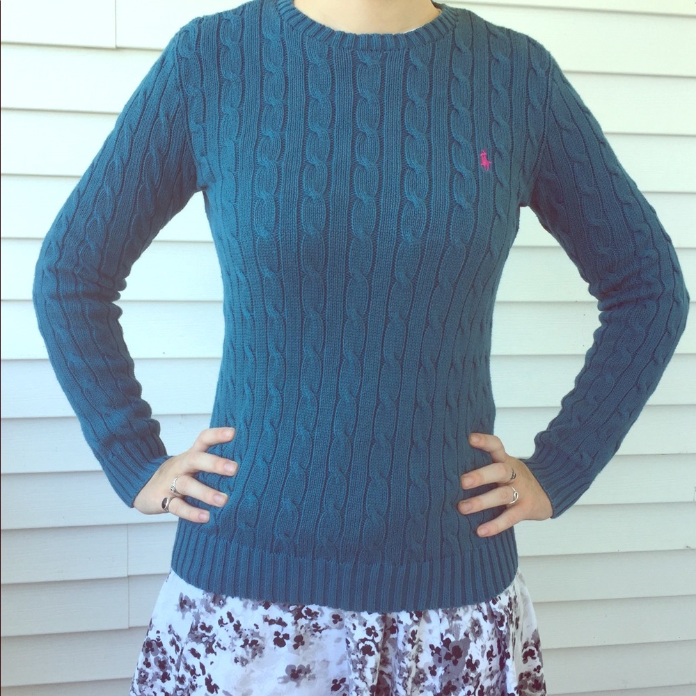 Ralph Lauren Sport Teal Cotton Sweater