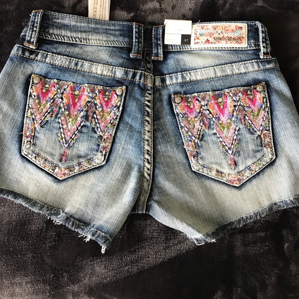 Embroidered and Jeweled Grace in LA Shorts
