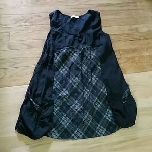 Black and white Dress Tunic Plaid pockets casual