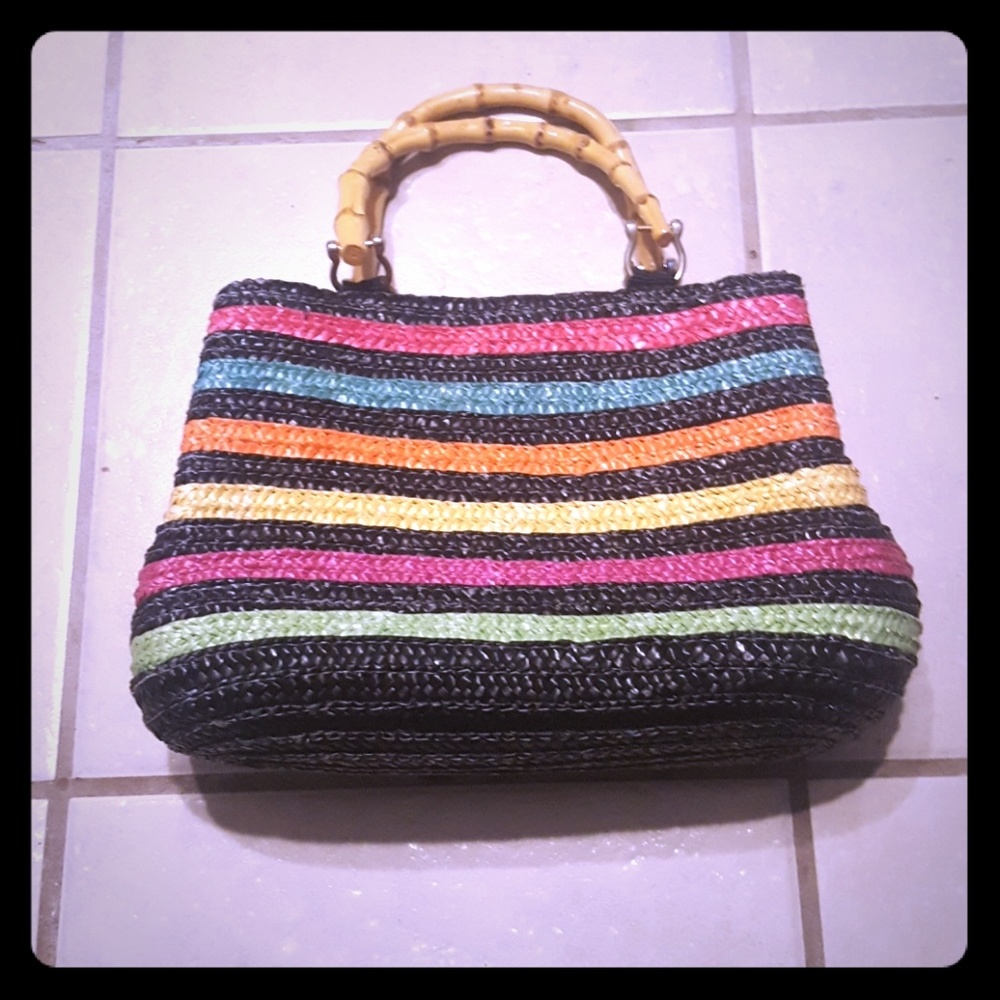 Multi-color Straw Purse