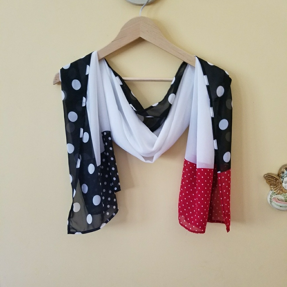 Geometric polka dot scarf