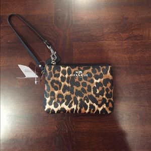 Coach cheetah wristlet