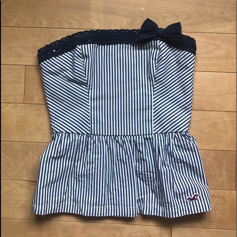 Hollister Strapless Peplum Top