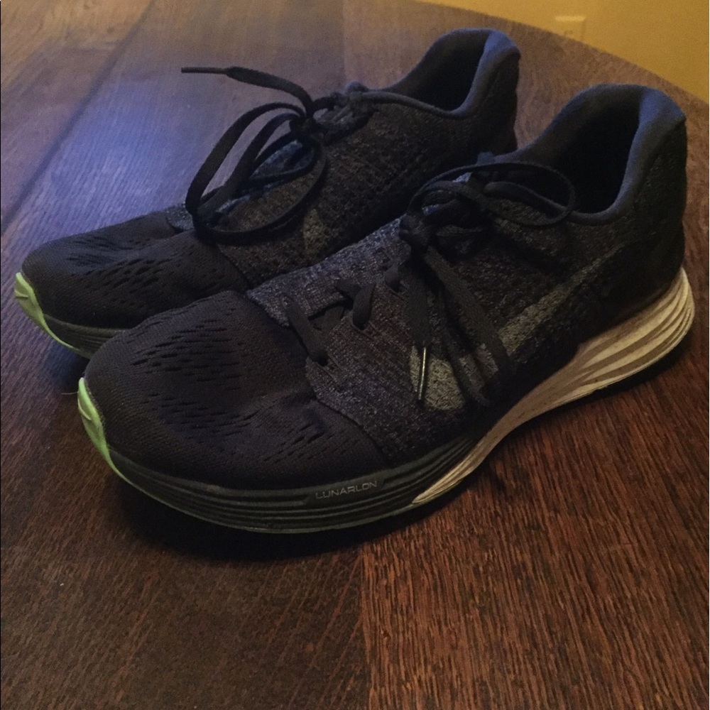 Nike LunarGlide Sneakers Running Black & Green 8.5