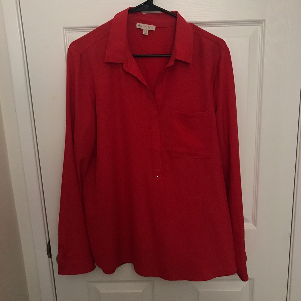 Lila Rose Coral Chiffon Blouse