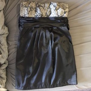 Black strapless mini dress! Only worn once!