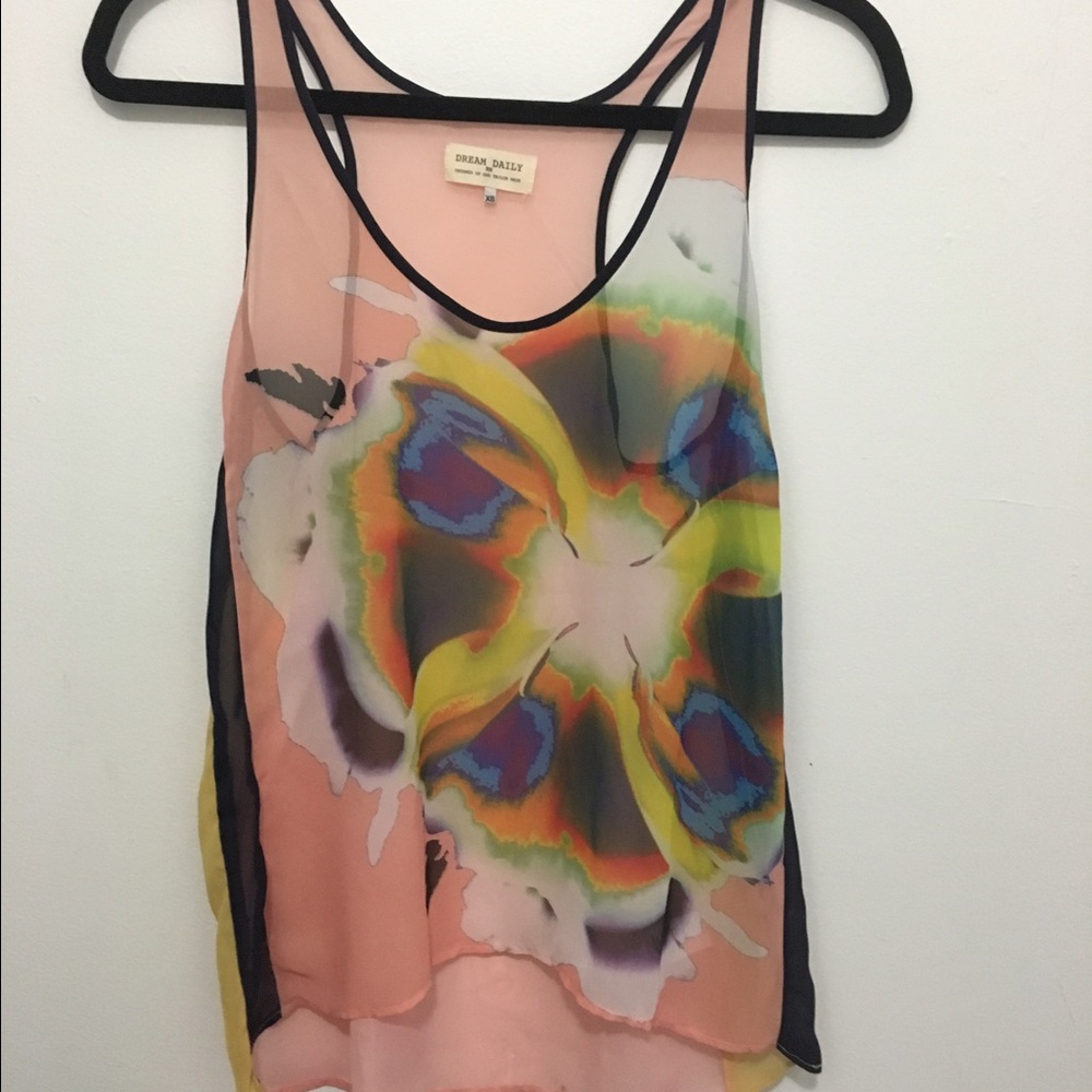 Abstract sheer razor back ANTHROPOLOGIE