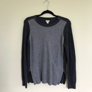 J. Crew Gray Sweater With Zipper Detail