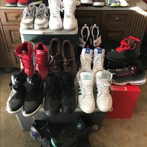 Jordan's, AirMax '85/'95, AirForce 1s, Adidas,