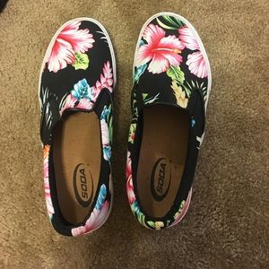 Floral slip on shoes