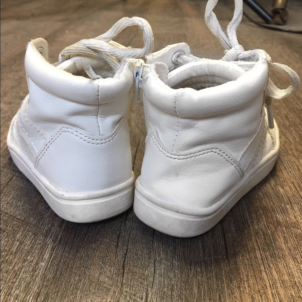 Baby shoes size 6 white tennis shoes high tops