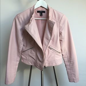Forever 21 Pink Faux Leather Moto Jacket
