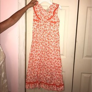 Floral orange and white dress