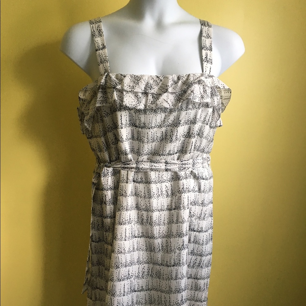 Ann Taylor Loft White Black Sundress NWT Sz 14