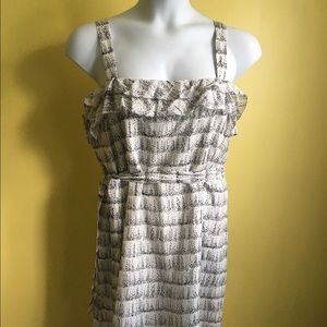 Ann Taylor Loft White Black Sundress NWT Sz 14