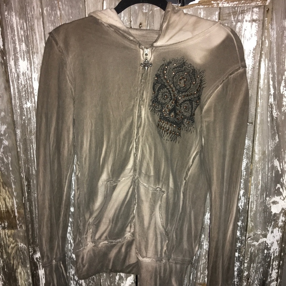 Affliction jacket w/ hoodie