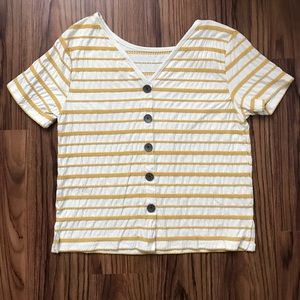 Medium Old Navy Mustard Striped Blouse
