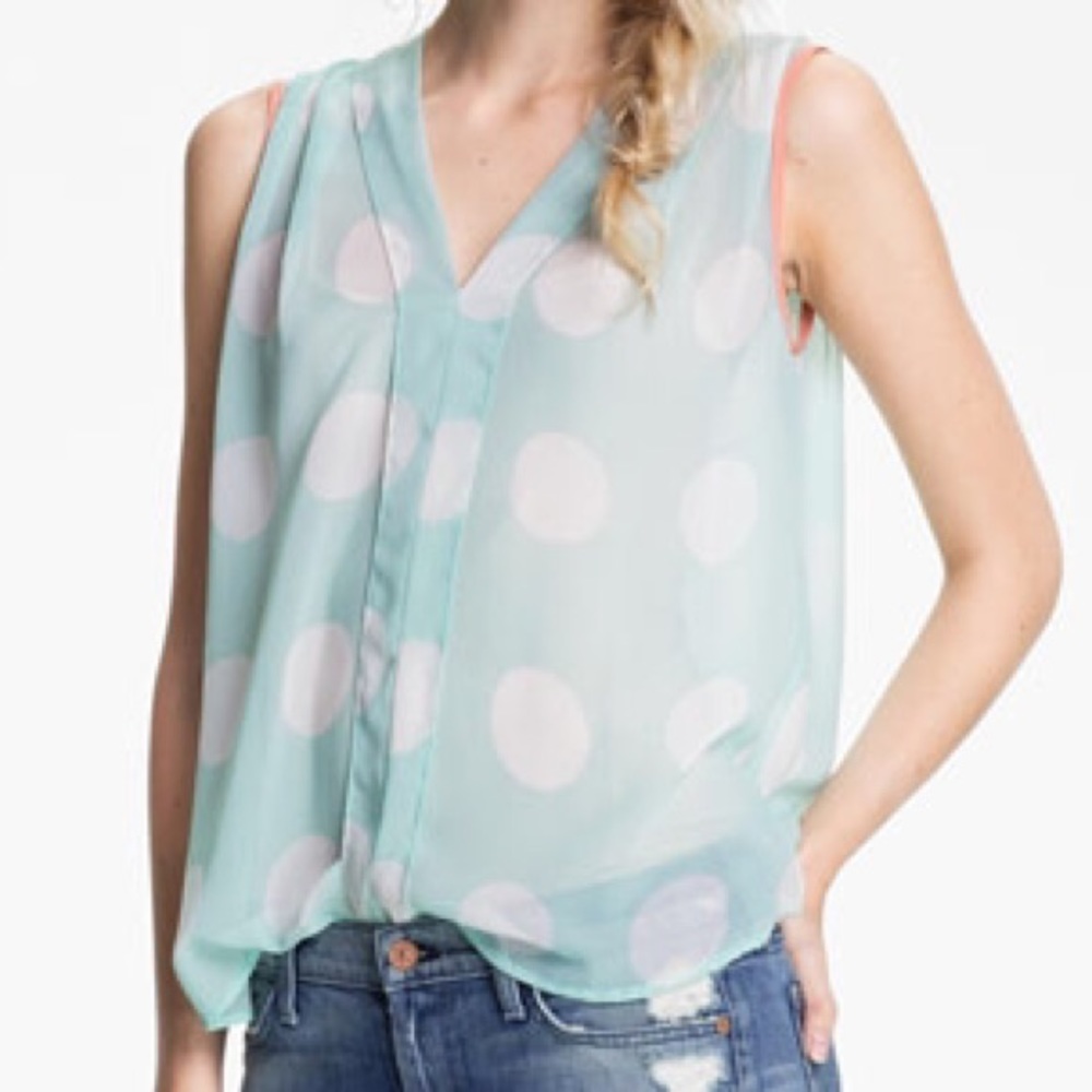 Collective Concepts Polka Dot Chifon Top
