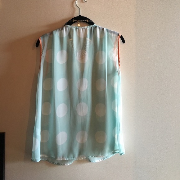 Collective Concepts Polka Dot Chifon Top - Picture 6 of 8