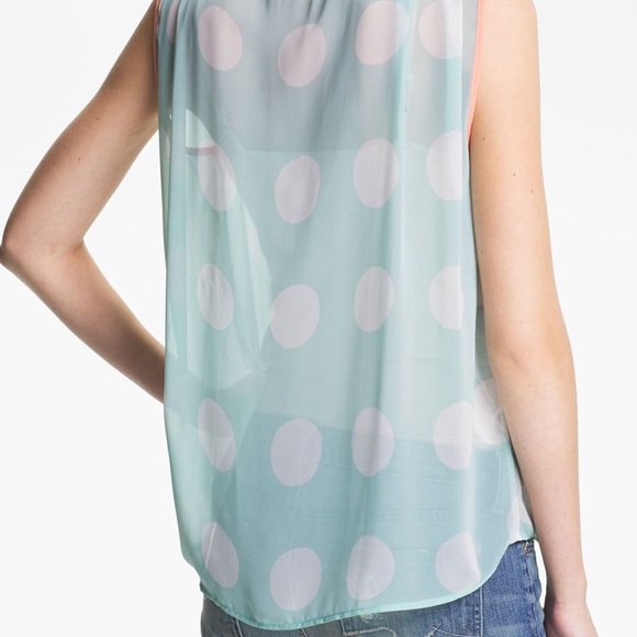Collective Concepts Polka Dot Chifon Top - Picture 2 of 8