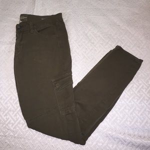 Lucky Brand Charlie Super Skinny Olive Cargo Pants