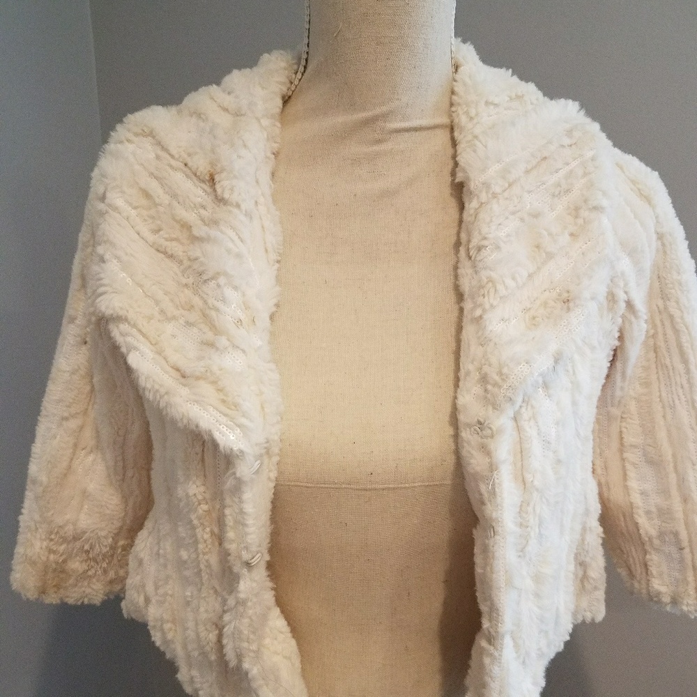 GIRLS Faux fur and sequin jacket