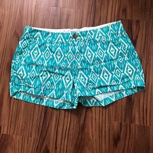 Old Navy Teal and White Cotton Shorts - Size 10