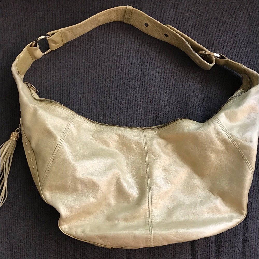 Junior Drake Studded Gold Leather Hobo