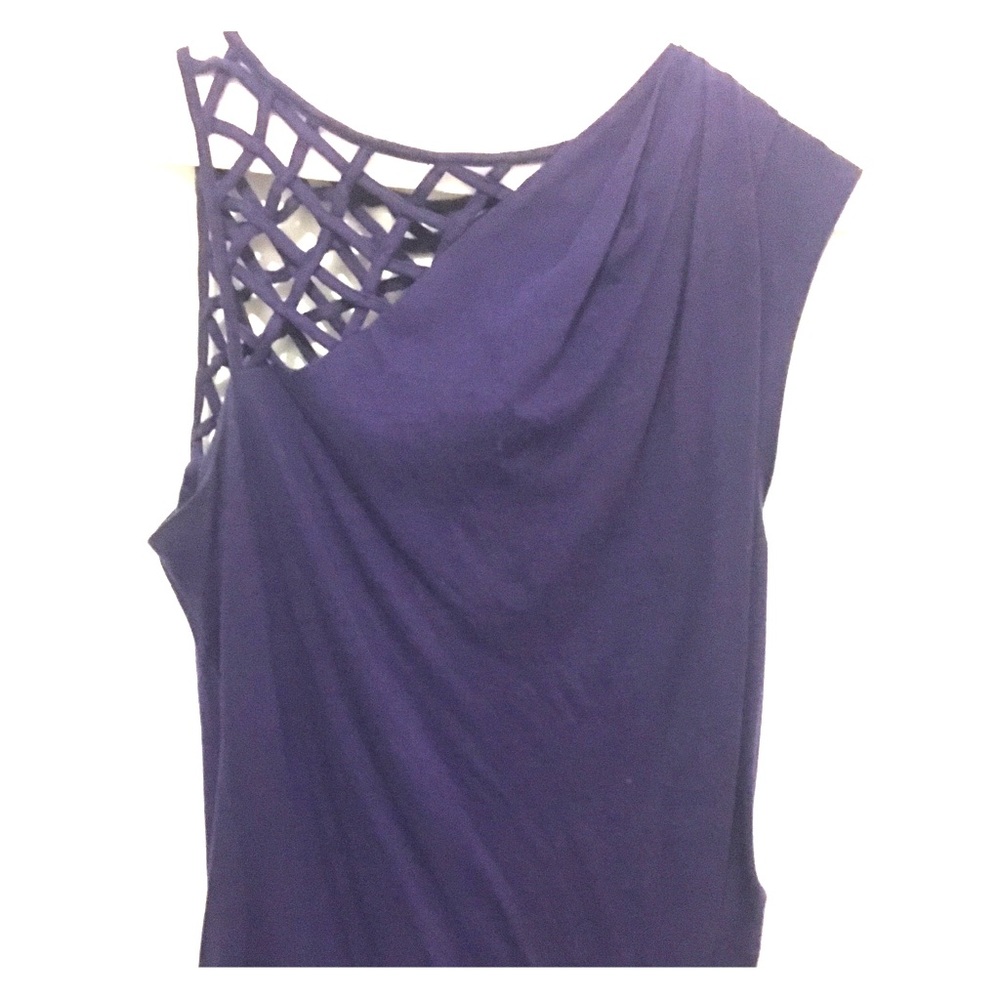 VANESSA VIRGINIA purple one shoulder lattice
