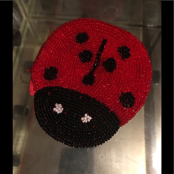 Beaded coin purses. 2 USA/Bug/Melon, 1 Kitty/Hound - Picture 2 of 5