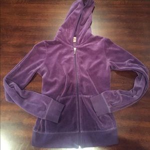 Juicy Couture purple sweatshirt.