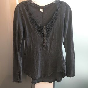 Free People grey long sleeve top