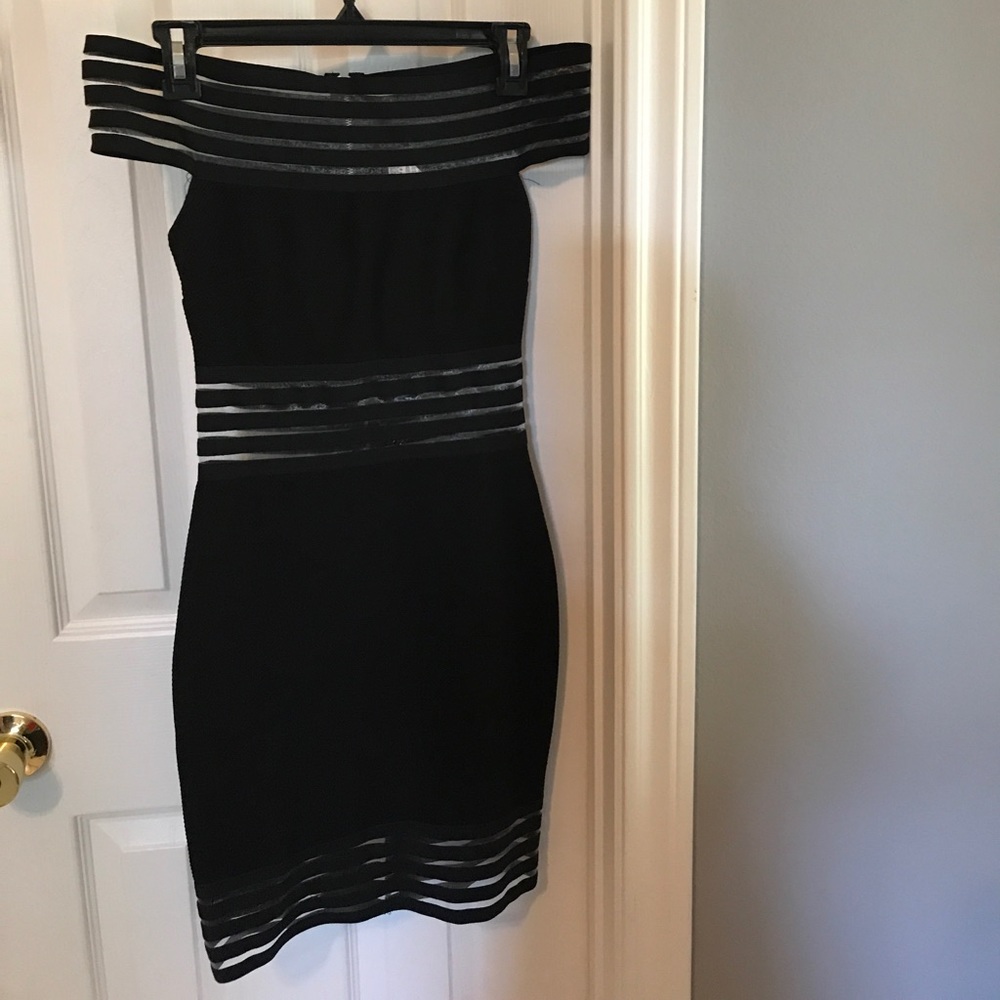 Black off shoulder dress