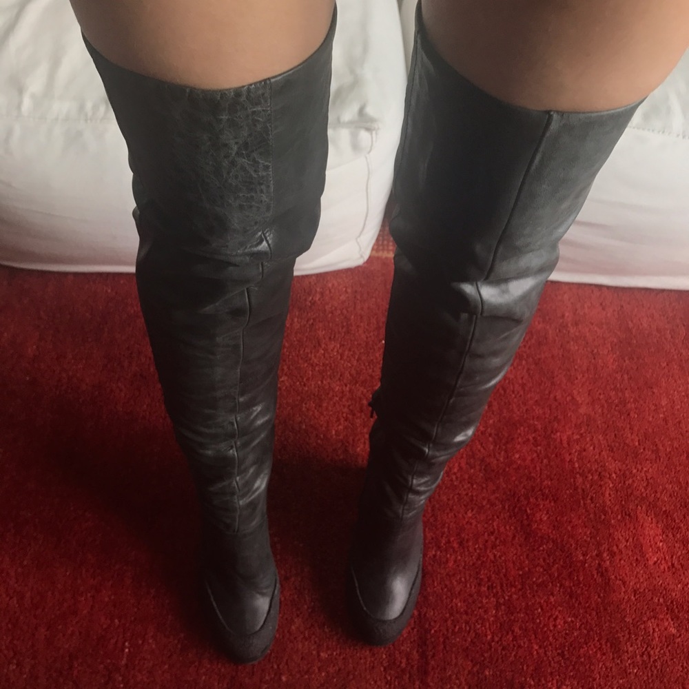 Free People ESTATES leather thigh high boots