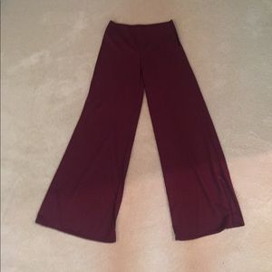 Wide Leg Maroon/Crimson Pants