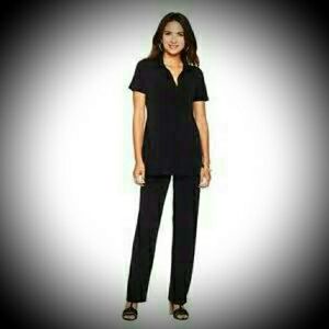 SLINKY BRAND  2 Piece Pant Set . BLACK .  1X